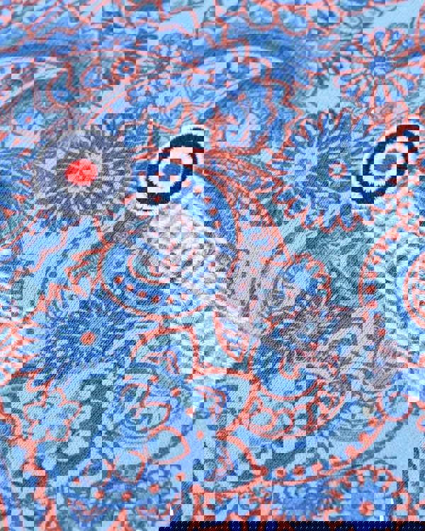 Lambretta Mens Classic Paisley Print Mod Retro Ska Casual Polo