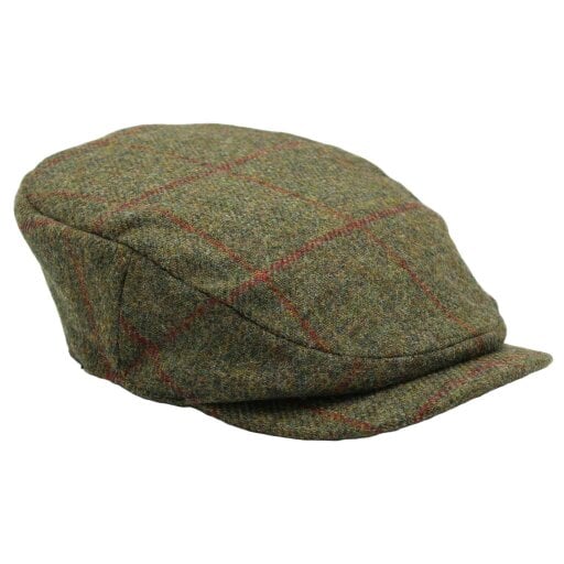 Heather Hats & Accessories British Tweed Wool Flat Cap, Satin Lining, Outdoor Wear, Brown Red