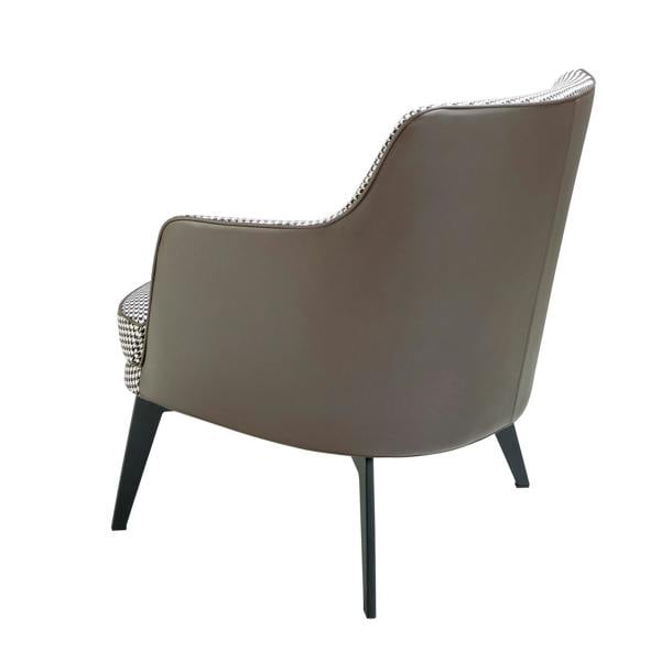 Angel Cerdá Black and White Fabric and Chocolate Brown Leatherette Armchair 5011