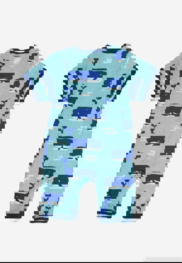 Organic Whale Waves Print Romper - Toby Tiger