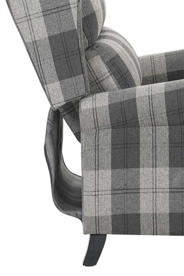 Living and Home Fabric Upholstered Sofa Pushback Reclining Chair Armchair