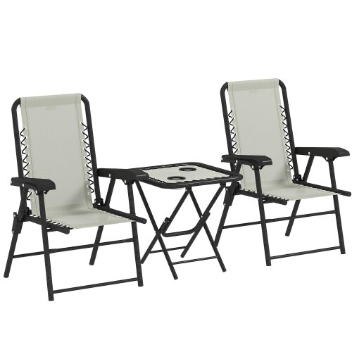 Wyld Haus Diroke Metal Cream White 3 Piece Garden Table And Chair Bistro Set