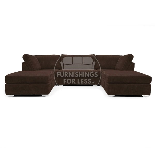 Furnishings For Less Bishop U-Shaped Fullback Jumbo Cord Sofa