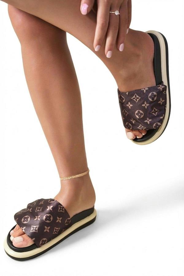 Josie Flatform Sandals - Brown_wb