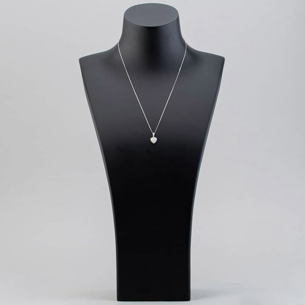 T. H. Baker 9ct White Gold Diamond Heart Shape Cluster Necklace PP05329