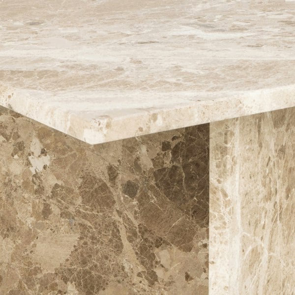 Furniture To Go Vega Rectangular Coffee Table with Brown Marble Top 140cm
