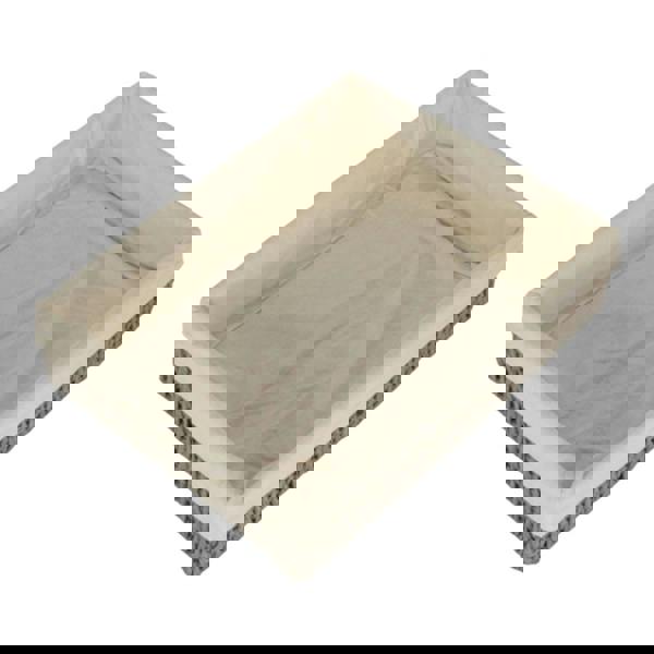 Rectangular Grey Straight-sided White Cotton Line Paper Rope Trays