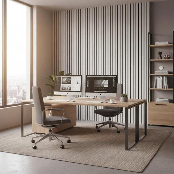 Panel Haus Concrete Acoustic Slat Wall Panel - 240cm x 32cm (2 pack)
