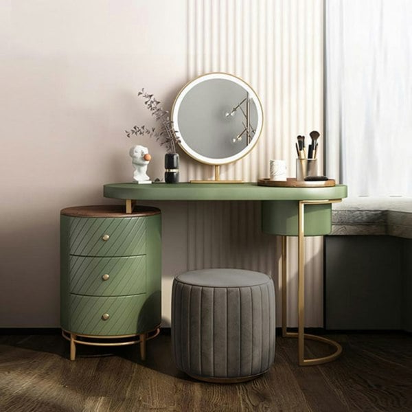 Rit Concept Tandy Dressing Table, Green/ White/ Black And Gold