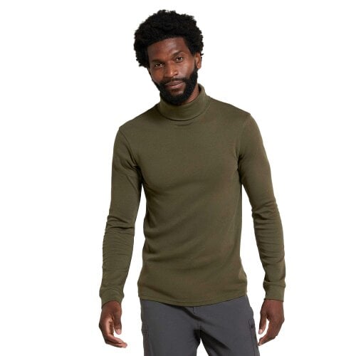 Mountain Warehouse Mens Meribel Cotton Thermal Top - Khaki Green