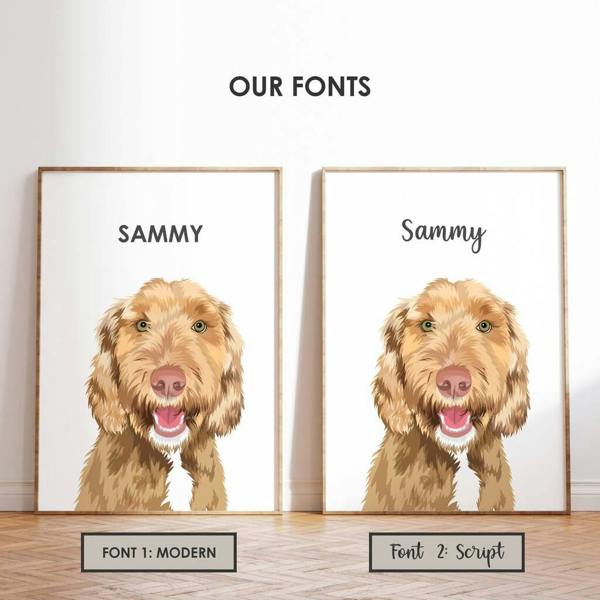 Hand Illustrated Pet Portrait - lifestyle shot