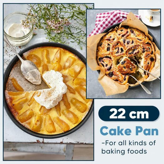 Dyzi 22cm Round Deep Cake Mould Non-Stick Stainless Steel Baking Pan