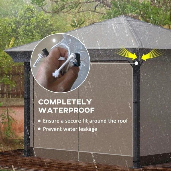 3 x 3 (m) Gazebo Protective Cover, Waterproof Transparent Gazebo Replacement Canopy Cover Top for Canopy and Tent