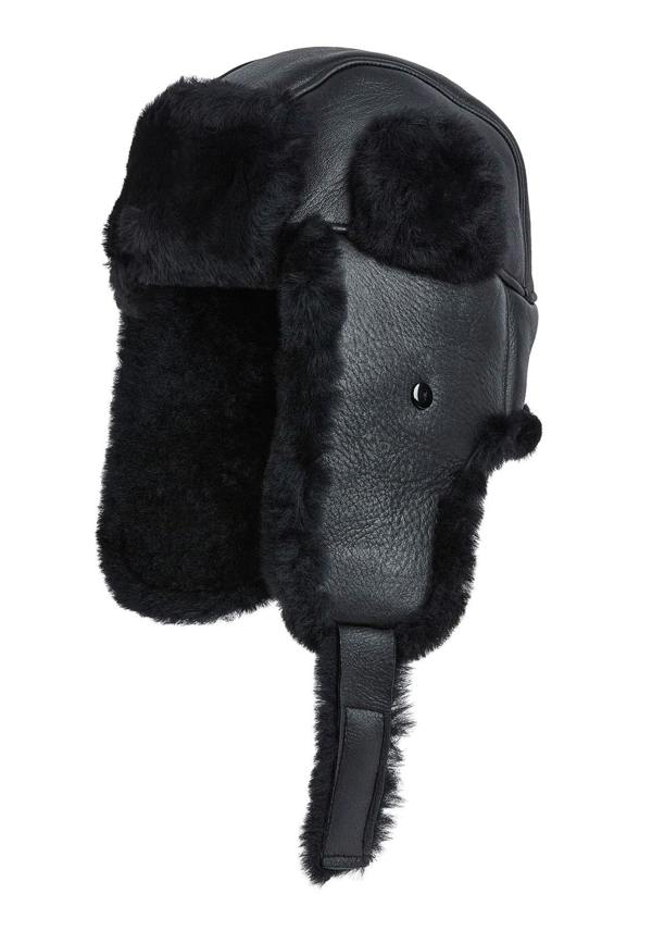 Infinity Leather Mens RAF Aviator Sheepskin B-55 Trapper Hat Winter Warm Leather Navigator Hat