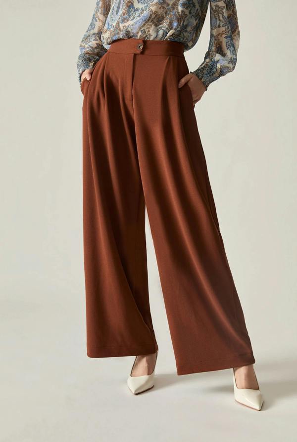 James Lakeland Rust Wide Leg Suit Trousers