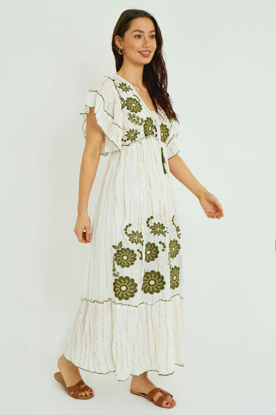 Boho Embroidered Maxi Dress