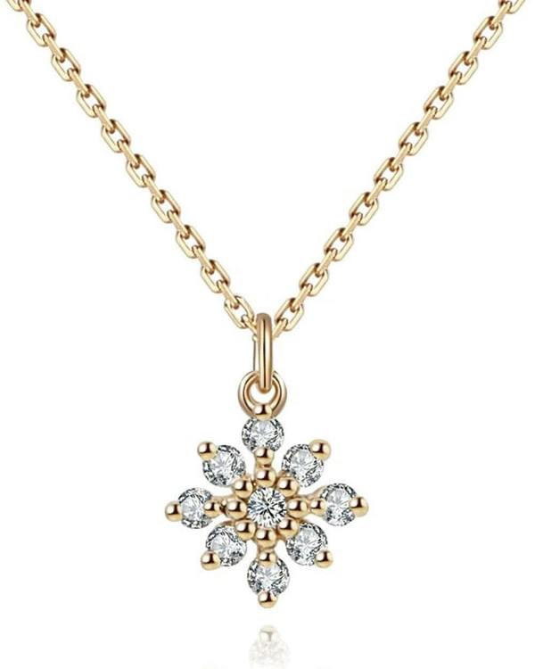 Gold Dainty Flower Floral Necklace - Necklaces - Elk & Bloom