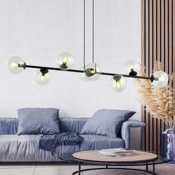 Emibig ROSSI Pendant lamp  8 x E14 Black with Transparent Shade