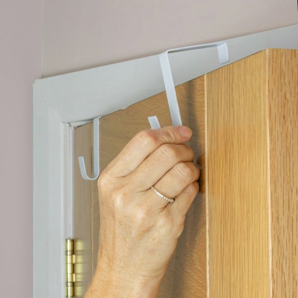 JVL Over Door Concertina Drying Airer - 4.5M, White