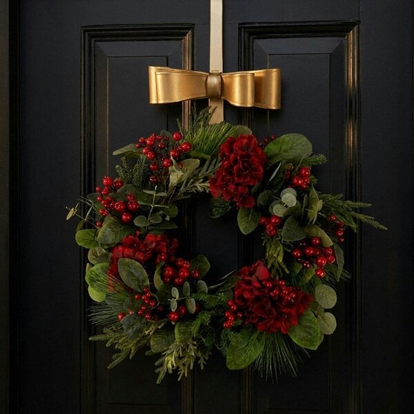 Garden Greatness Metallic Gold Christmas Bow Wreath Hanger