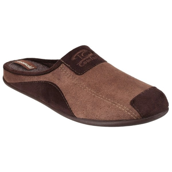 Cotswold Mens Westwell Slip On Mule Slippers - Brown