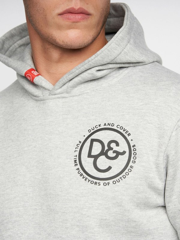 Duck and Cover Macksony Hoodie - Grey Marl