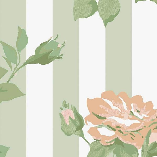 Cath Kidston Climbing Rose Pink and Sage Wallpaper