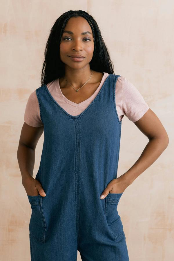 Lily & Me Erica Denim Wide Leg Jumpsuit