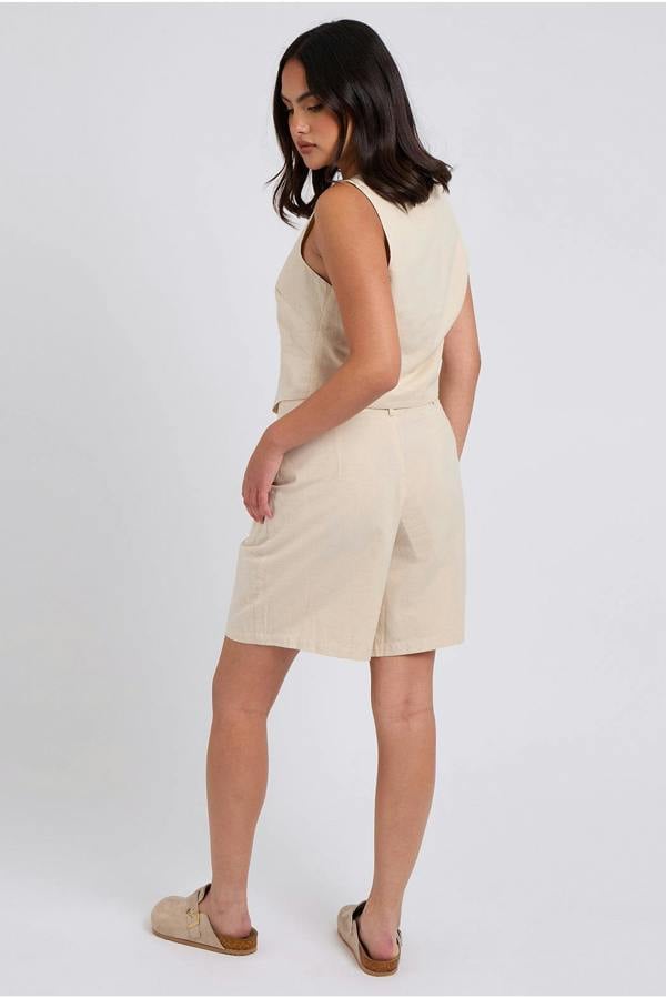 Urban Bliss Beige Linen Blend Waistcoat