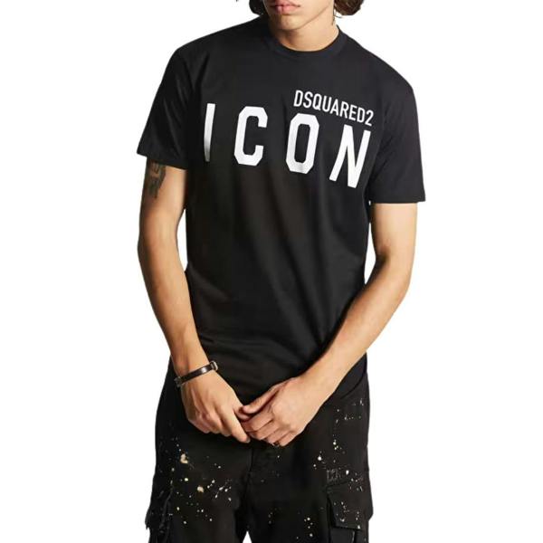 DSquared2 Unisex Adult Cool Large Icon Logo T-Shirt - Black/White - 