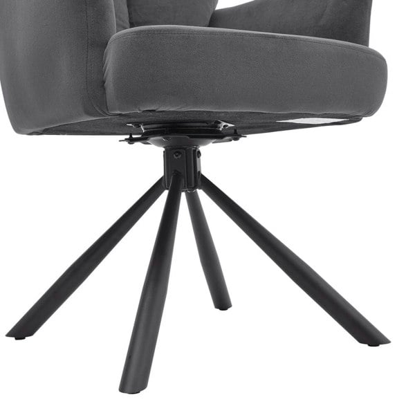 Modern Swivel Chair with Upholstered and Black Legs Home Office Chairs Living and Home