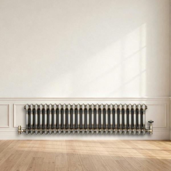 Monstershop Traditional 2 Column Radiator - 300 x 1190mm - Raw Metal