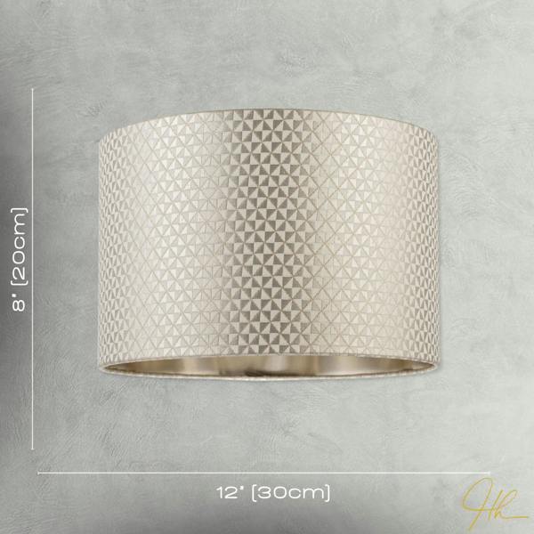 Modern Light Shimmer Taupe Drum Shade with Inner Champagne Gold Lining Image 7