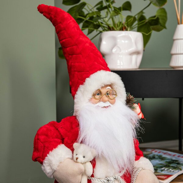 Samuel Alexander 45cm Red Standing Large Papa Noel Santa Claus Indoor Decoration