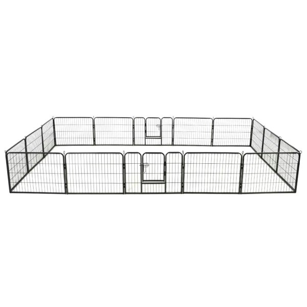 Berkfield Dog Playpen 16 Panels Steel 60x80 cm Black