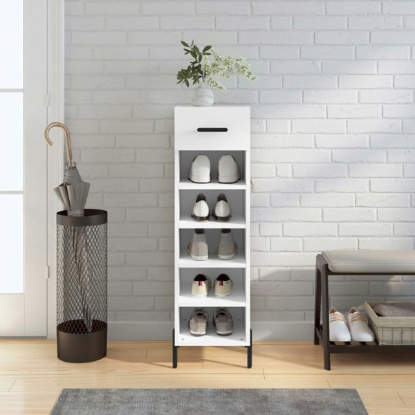 Berkfield Shoe Cabinet White 30x35x105 cm Engineered Wood