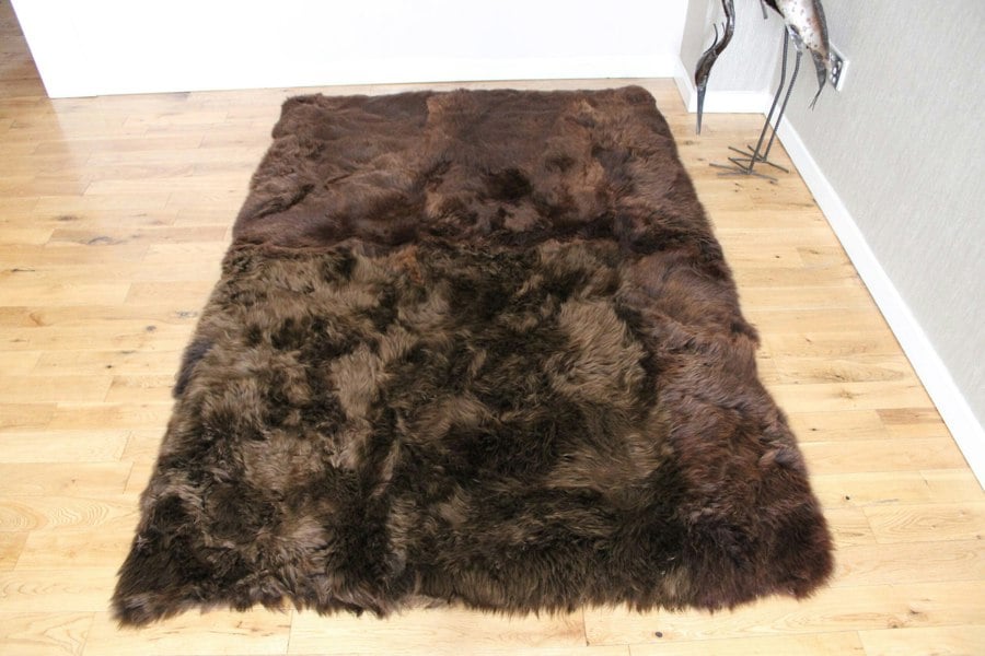 Hide Rugs Rectangular Sheepskin Rug Natural Brown