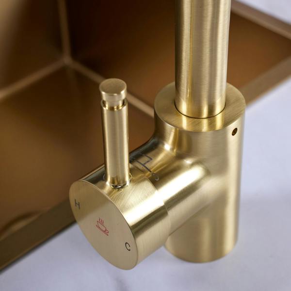 Flode Solo | Single Lever 3 in 1 Instant Boiling Tap | Brushed Brass Finish