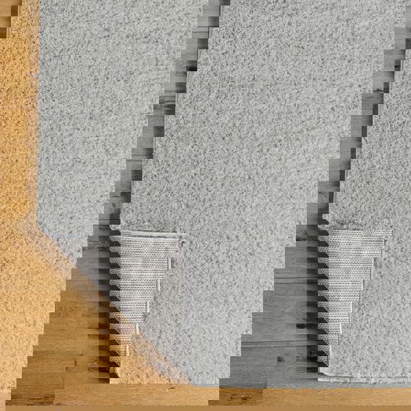 Livabliss Moda Shag-Solid Color Light Grey Plush Soft Pile Rug