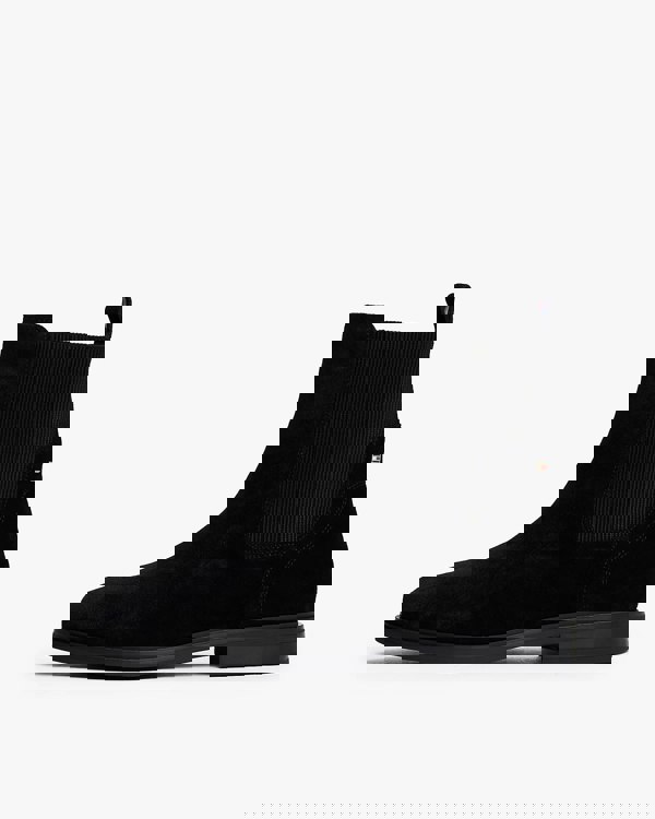 Tommy Hilfiger Flag Womens Suede Chelsea Boots - Black