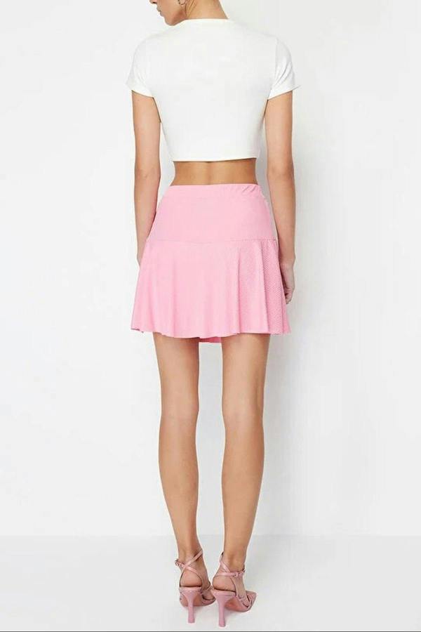 WOVCOR High Waist Mini Knitted Short Skirt