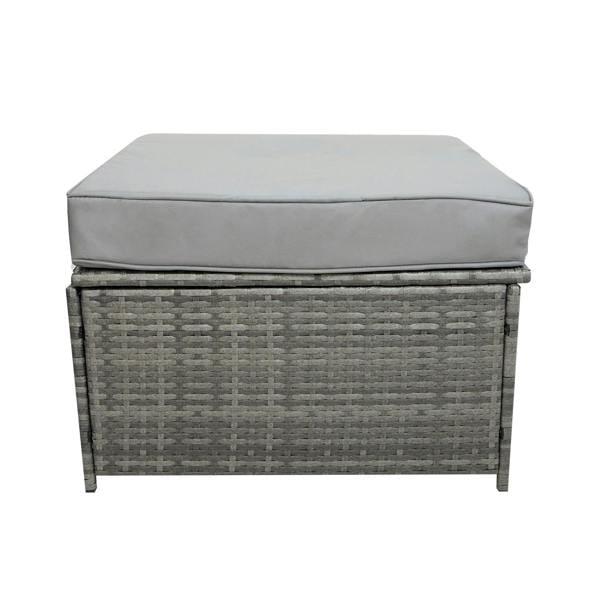 Jardi 11 Seater Rattan Furniture Set With Firepit – Grey