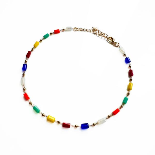 Luxe Tones Maggie Rainbow Beaded Dainty Anklet