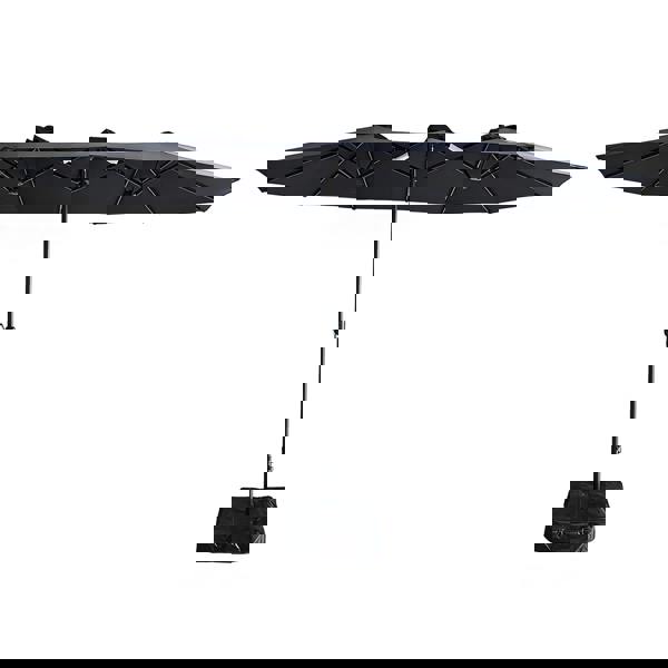 Gr8 Garden 4.6m Patio Parasol Large Double Sided Garden Umbrella With Crank Base Navy Blue