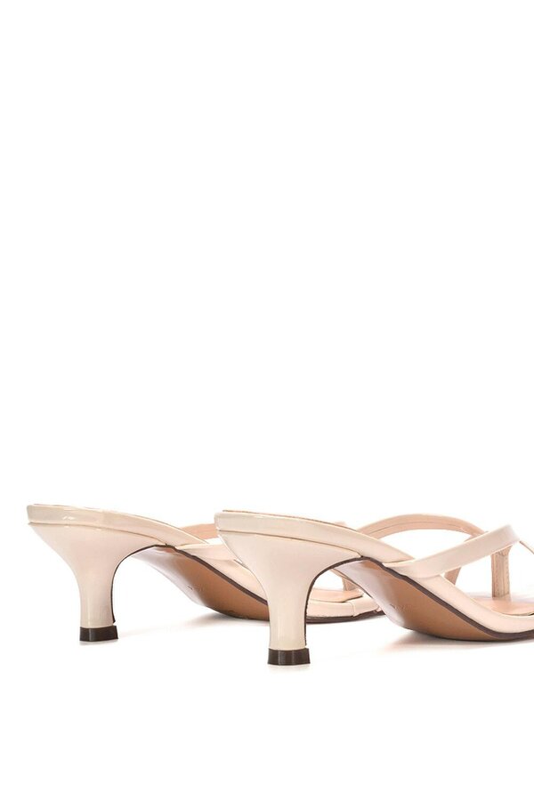 XY LONDON Kitten Heel Sandal Mules With Toe Post