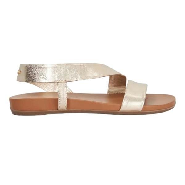 Dune London Womens/Ladies Lucina Leather Flat Sandals - Gold - 
