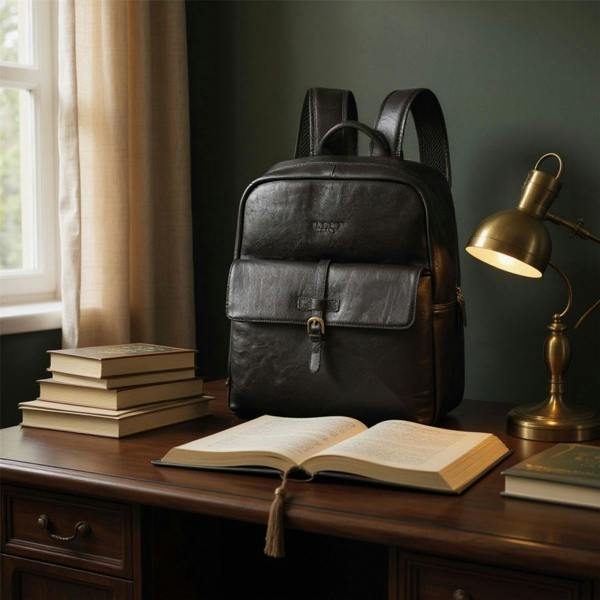 Infinity Leather Genuine Leather Vintage Laptop Backpack Travel Bag - Cove
