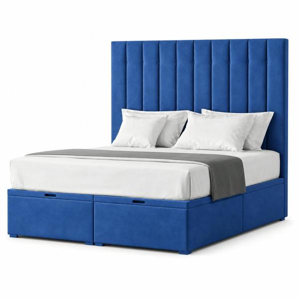 Great British Beds Montgomery Divan Ottoman Bed - Blue Plush