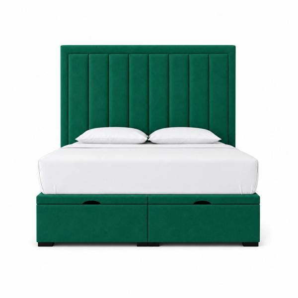 Great British Beds Zara Divan Ottoman Bed - Green Plush