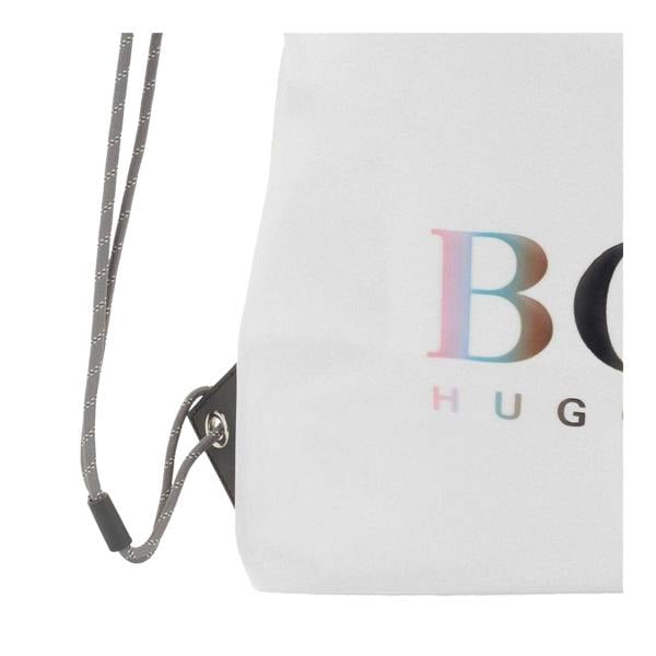 Boss Tlove Rainbow Logo Drawstring Bag - White - 
